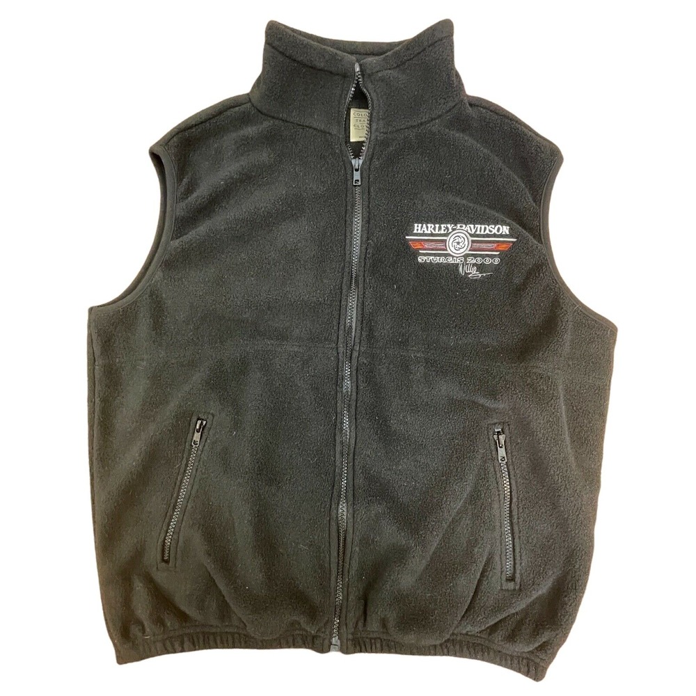 Harley-Davidson Mens Vest Fleece Medium USA Sturgis Willie G Colorado Trading Co